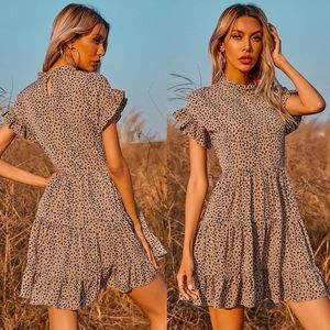 Beautiful Stylish Sexy Leopard Print Short Dress